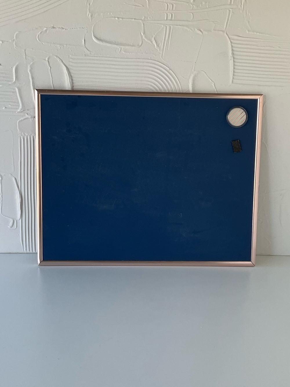 Blue Magnetic Chalkboard 14x11” - Silver Frame Wall Decor & Message Board